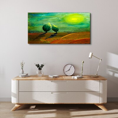 Green trees in the sunlight Canvas Wall art