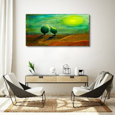 Green trees in the sunlight Canvas Wall art