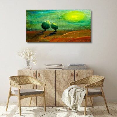 Green trees in the sunlight Canvas Wall art