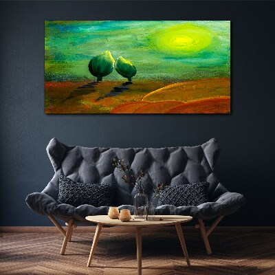 Green trees in the sunlight Canvas Wall art