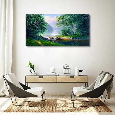 A peaceful landscape by the river Canvas Wall art
