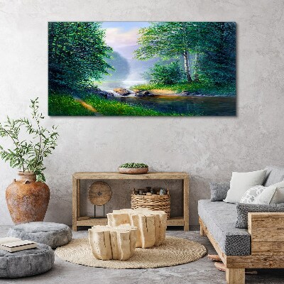 A peaceful landscape by the river Canvas Wall art