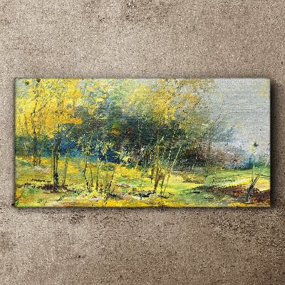 Golden autumn in the park Canvas Wall art