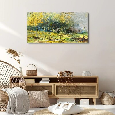 Golden autumn in the park Canvas Wall art