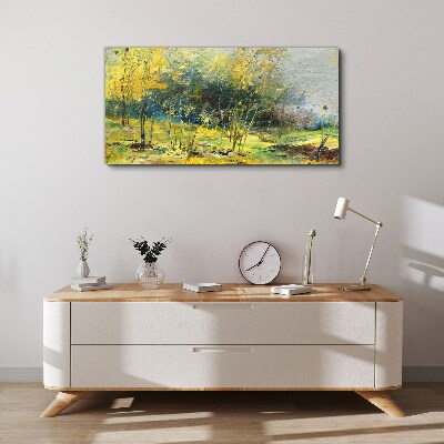 Golden autumn in the park Canvas Wall art