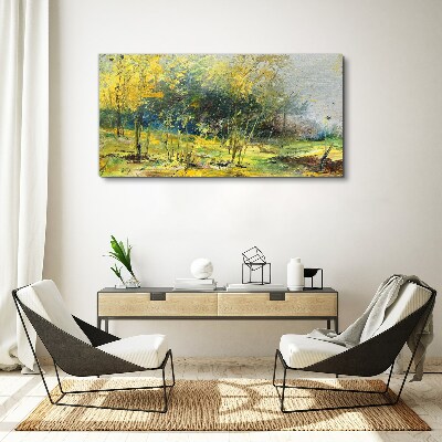 Golden autumn in the park Canvas Wall art