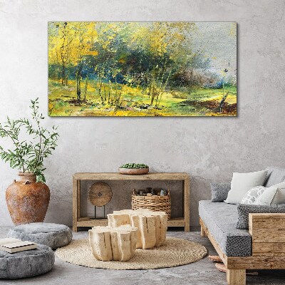 Golden autumn in the park Canvas Wall art
