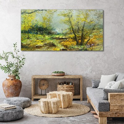 Spring landscape with trees Canvas Wall art