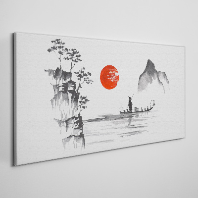 A quiet morning by the river Canvas print
