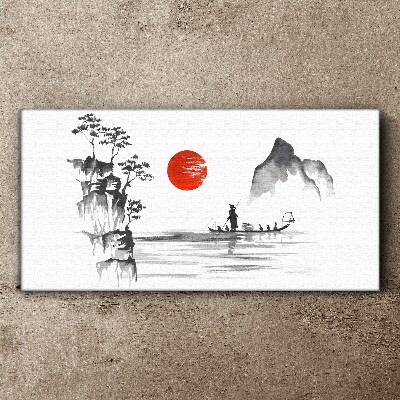 A quiet morning by the river Canvas print