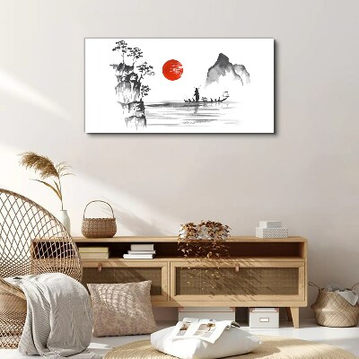 A quiet morning by the river Canvas print