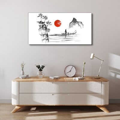 A quiet morning by the river Canvas print