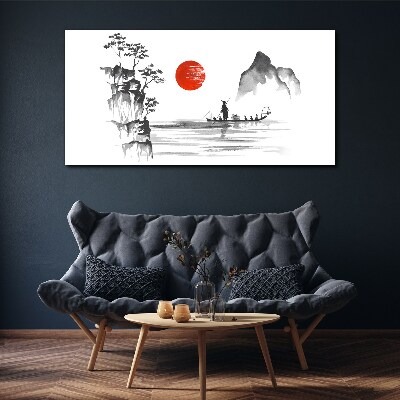 A quiet morning by the river Canvas print