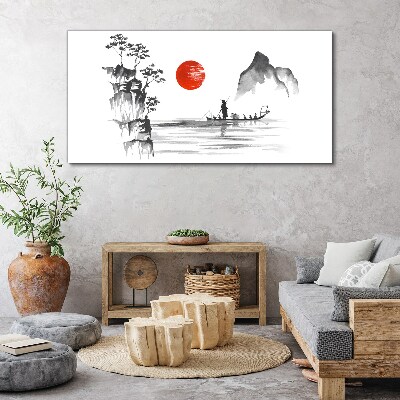 A quiet morning by the river Canvas print