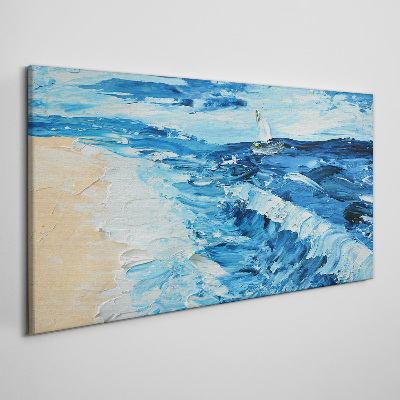 Calm sea with a sailboat Canvas print