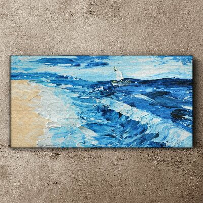 Calm sea with a sailboat Canvas print