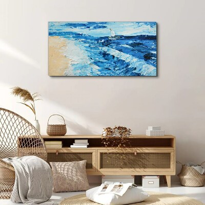 Calm sea with a sailboat Canvas print