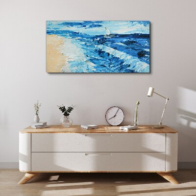 Calm sea with a sailboat Canvas print