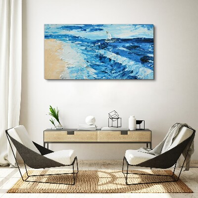 Calm sea with a sailboat Canvas print