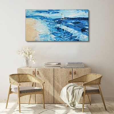 Calm sea with a sailboat Canvas print