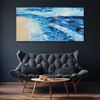 Calm sea with a sailboat Canvas print