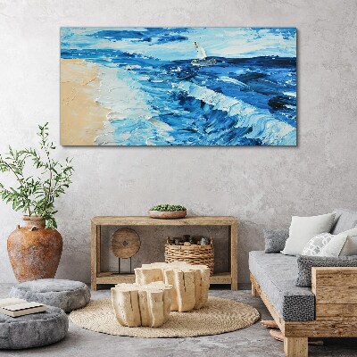 Calm sea with a sailboat Canvas print