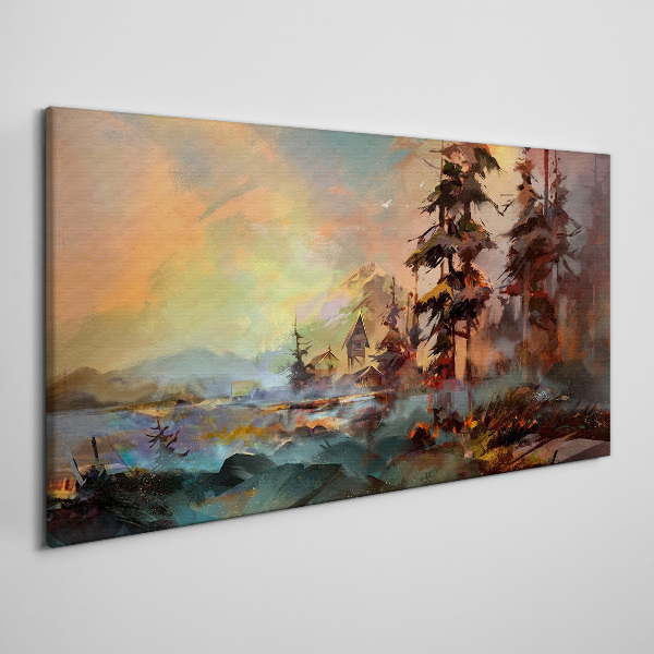 Mysterious mountain landscape Canvas print