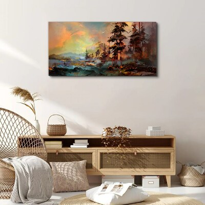 Mysterious mountain landscape Canvas print