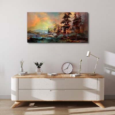 Mysterious mountain landscape Canvas print