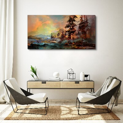 Mysterious mountain landscape Canvas print