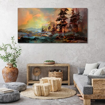 Mysterious mountain landscape Canvas print