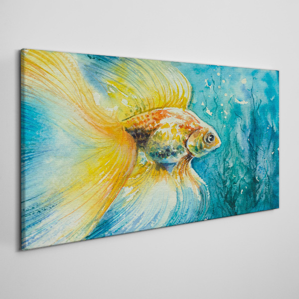 Goldfish in colored water Canvas print