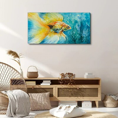 Goldfish in colored water Canvas print