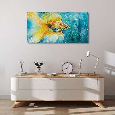 Goldfish in colored water Canvas print