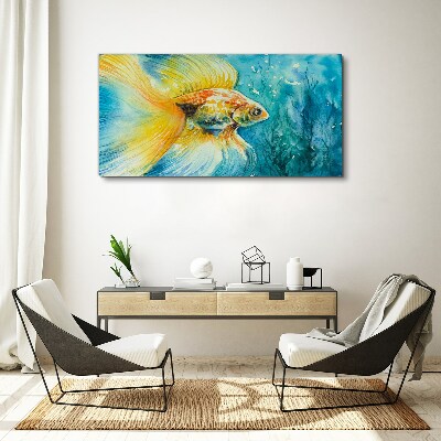 Goldfish in colored water Canvas print