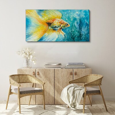 Goldfish in colored water Canvas print