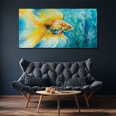 Goldfish in colored water Canvas print