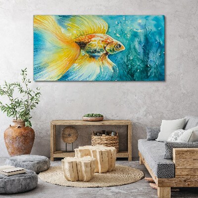 Goldfish in colored water Canvas print