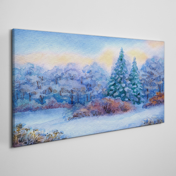 Winter landscape in pastel colors Canvas print