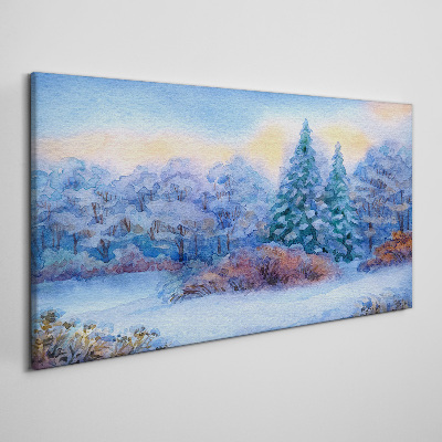 Winter landscape in pastel colors Canvas print