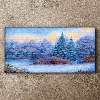 Winter landscape in pastel colors Canvas print