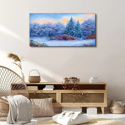 Winter landscape in pastel colors Canvas print