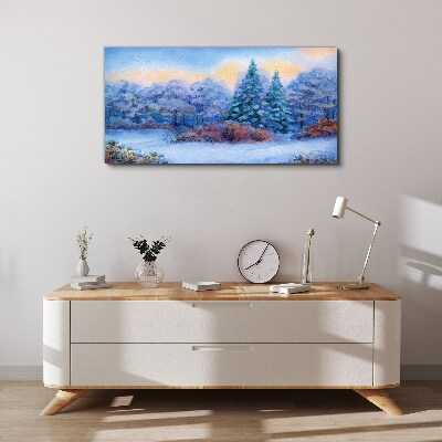 Winter landscape in pastel colors Canvas print
