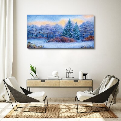 Winter landscape in pastel colors Canvas print