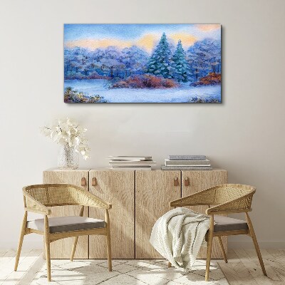 Winter landscape in pastel colors Canvas print