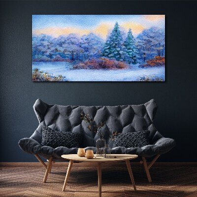 Winter landscape in pastel colors Canvas print