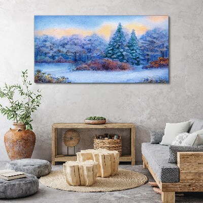 Winter landscape in pastel colors Canvas print