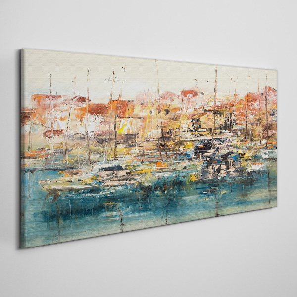 Port landscapes in pastel colors Canvas Wall art