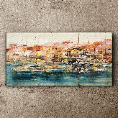 Port landscapes in pastel colors Canvas Wall art