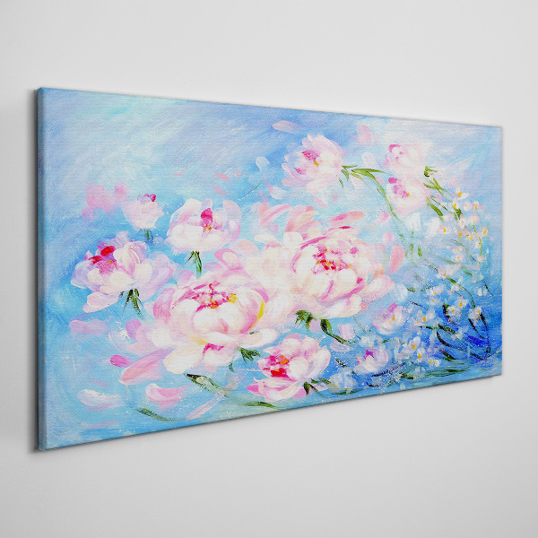Floral harmony in blue Canvas print